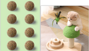 Sisal Ball Solid Wood Turntable Durable Cat Toy Cat Supplies