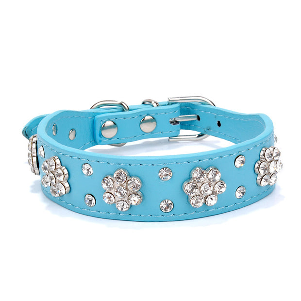 Pet Collar Rhinestone Plum Dog Collar