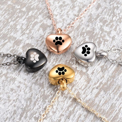 Multicolor small peach heart pet necklace